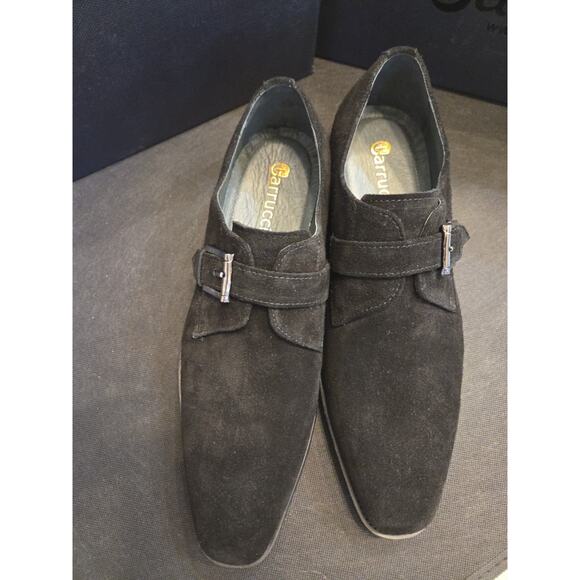 Garrucci Men Black Suede Shoes Hand Made Monk Strap Loafer US10.5D main image 6